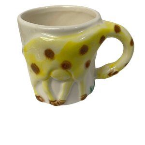 Vintage Childrens Giraffe Mug Cup Animal Drinking Handled Plastic Small‎ 3"